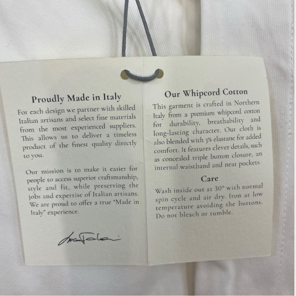 Luca Falconi NWT White Cotton Summer Chinos Size 52 US XL - Picture 6 of 9